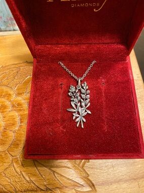 James Avery Sterling Silver Bluebonnets on 18 inch chain